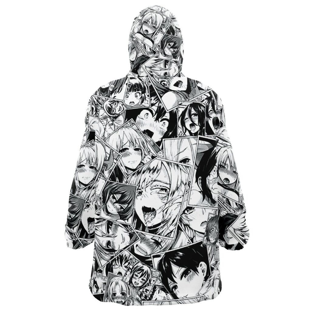 Ahegao Manga Pattern Blanket Hoodie - Animestar3